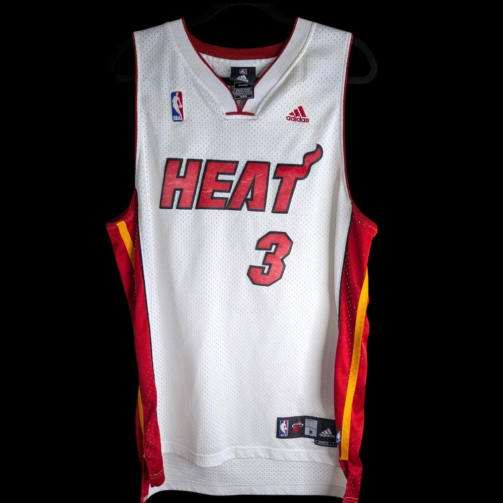 Miami Heat Wade Jersey Y2K Adidas Official NBA Size Medium XLong